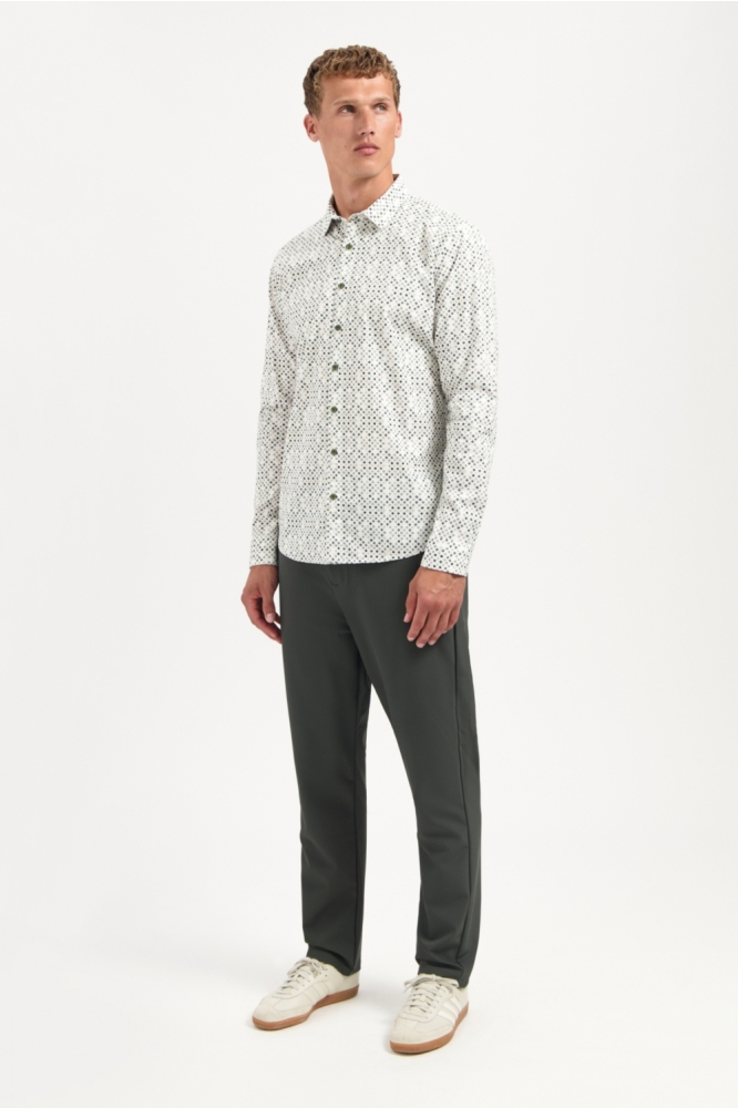 STRETCH SHIRT MET PRINT 29450804 052 DARK GREEN